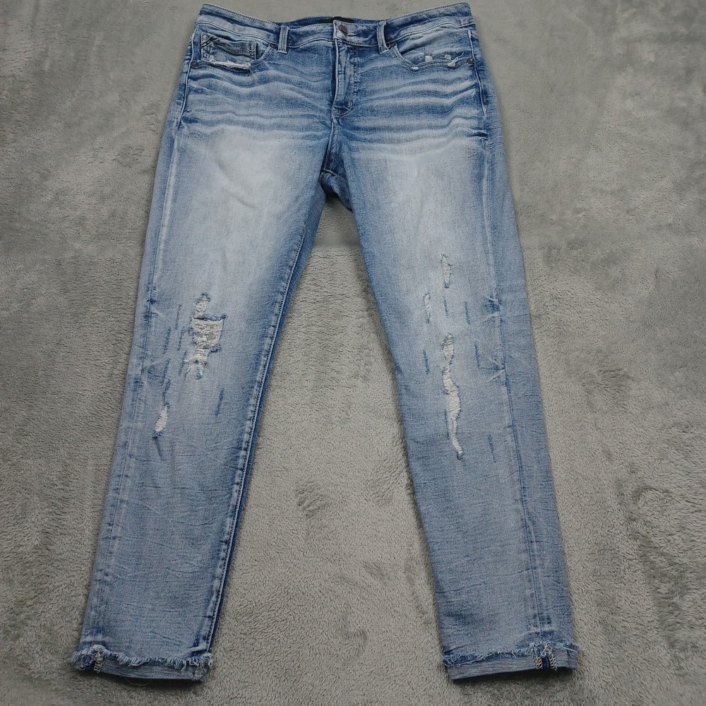 Buckle Black Jeans WOmens 33 Blue Denim Ankle Skinny Distressed Light Wash
